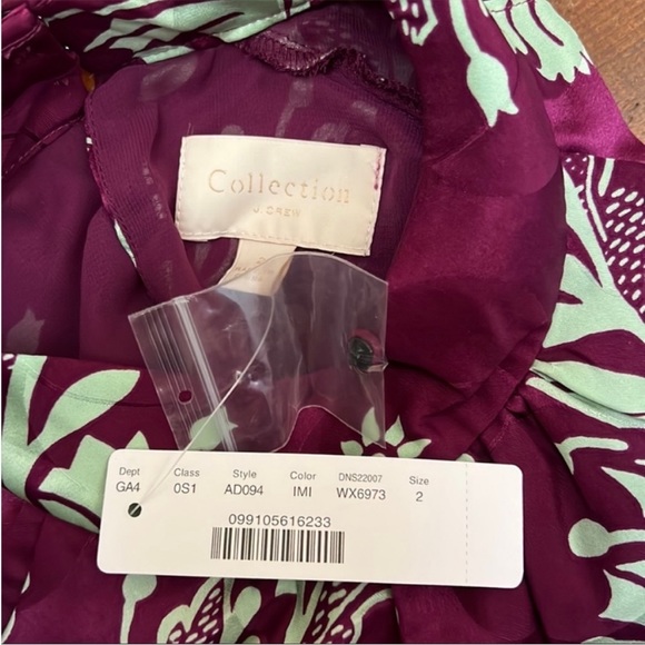 NWT J. Crew Collection 100% Silk Ruffle Sleeve High Neck Dress - Picture 4 of 15